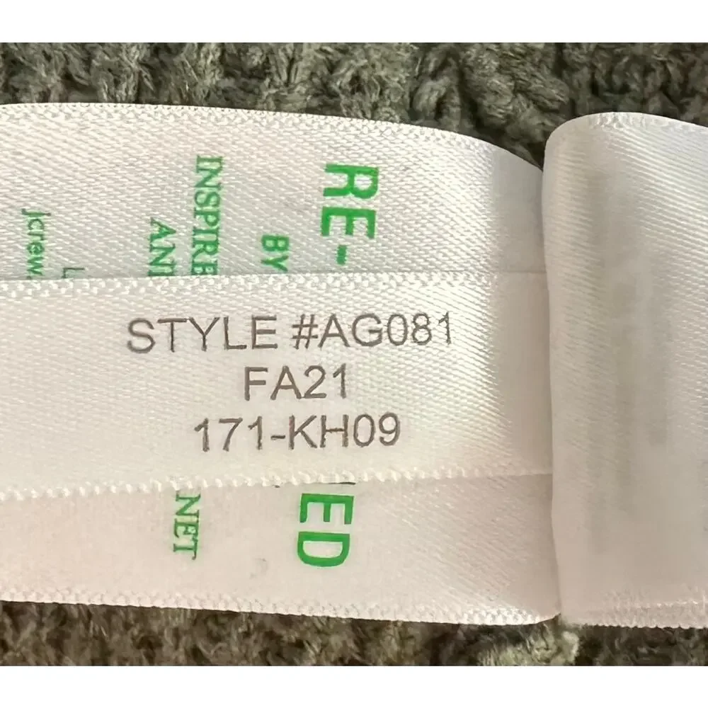 J. Crew Waffle Knit Half-Zip Pullover Sweater Hthr Pesto Green AG081 Size M